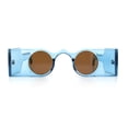 thumbnail image 3 of Keyhole Bridge Rectangle Bar Shape Round Circle Lens Hipster Sunglasses Blue - Brown, 3 of 8