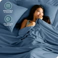 thumbnail image 6 of Bare Home Premium 1800 Collection 5-Piece Bed Sheet Set, Split King, Coronet Blue, 6 of 11