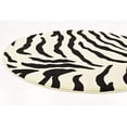 thumbnail image 4 of Unique Loom Wildlife Collection Animal Inspired with Zebra Design Area Rug, 4 ft x 4 ft, Ivory/Black, 4 of 5