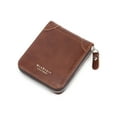 thumbnail image 3 of LAVA Genuine Leather Wallet for Men Bifold Credit Card Holder Zipper Purse Brown, 3 of 9