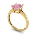 thumbnail image 2 of Clara Pucci 14K Yellow Gold 2ct Pink Solitaire Ring for Women, 2 of 7