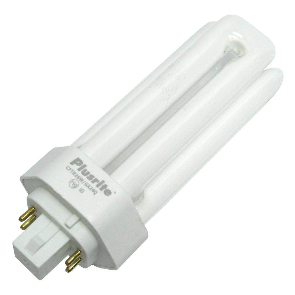 Compact Fluorescent 3500K 4 Pin GX24q-3 Base CFTR26W/GX24q/835-26 Watt CFL Light Bulb Plusrite 