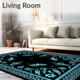 thumbnail image 2 of ODIKA 5'x7' Machine Washable Non-Slip Area Rug, Ethereal Insect Botanical Curved Edge High Traffic Rug with Pad, Black, 555361, 2 of 8