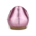 thumbnail image 3 of BLISSFUL STEP Women's Shoes Rhinestone Clear Pointed Toe Slip On Ballet Flats Pink 9, 3 of 8