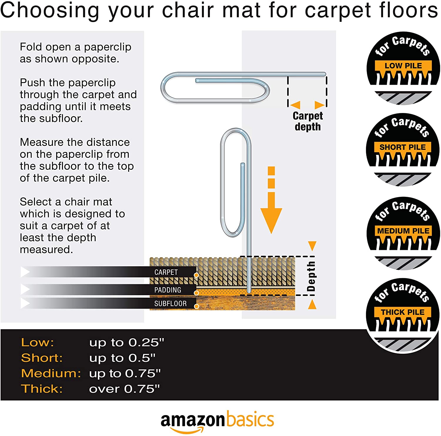 amazonbasics polycarbonate carpet chair floor mat with lip