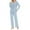 Light Blue01, variant on Chbgutlmr Pajamas Set for Women 2024 Fall Trendy Long Sleeve Top Wide Leg Pants with Pockets 2 Piece Outfits