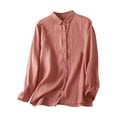 thumbnail image 1 of Timegard Womens Shirts Button down Lapel Neck Embroidery Tops Lightweight Work Casual Loose Blouse, 1 of 9