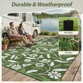 thumbnail image 6 of SIXHOME Outdoor Rug 5'x8' Waterproof Reversible Patio Rug Boho Geometric Indoor Outdoor Rugs Lightweight Plastic Straw Ourdoor Carpet for RV Camping Deck Balcony Modern Porch Decor Green, 6 of 8