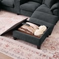thumbnail image 5 of Soscana 116" Chenille Oversized U Shaped Modular Sectional Sofa for Living Room,4 Seater Couch with Multifunctional Console & USB Ports & Cup Holders,Comfy Sofa with Double Chaise and Storage, Black, 5 of 16
