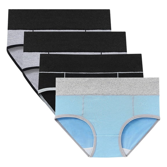 MuZeFu Underwear for Women Hipster 4PC Women's Comfortable High Waisted Panties Women's Physiological Underpants