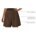 thumbnail image 4 of Shorts PRETTYGARDEN Verano 2025 Tiro Alto Pierna Ancha Marrón XL, 4 of 6
