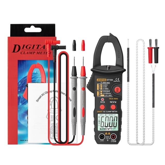 ST184 6000 Counts Digital Professional Multimeter Clamp Meter True RMS AC/DC Voltage Tester AC Current Hz Capacitance Ohm R7UA ,High Efficiency