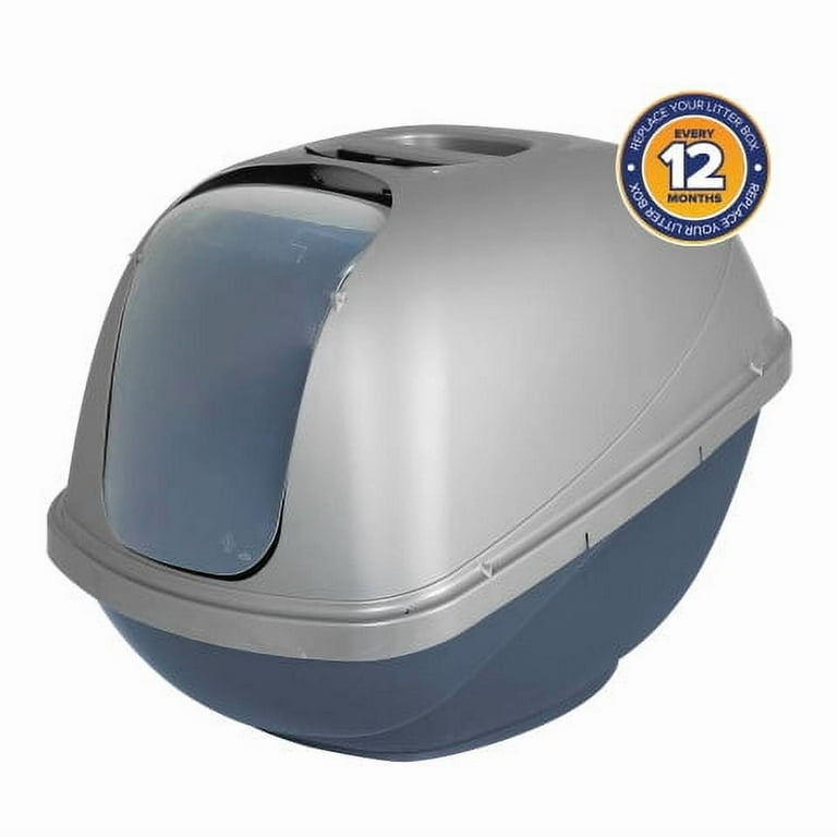 Petmate Jumbo Basic Hooded Plastic Cat Litter Pan, Enclosed Cat