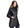 thumbnail image 4 of Elezay Women Lightweight Down Jacket Long Jacket Winter Down Coat Windproof Puffer Coats Hooded Packable Black L, 4 of 7