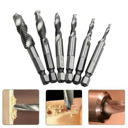 

Hex Shank High Speed Steel Compound Spiral Screw Thread Taps Drill Bit Tool