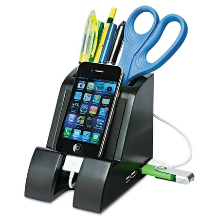 UPC: 0014751000608 | Victor Technology Smart Charge Pencil Cup™ with USB Hub  Black (PH600)