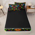 thumbnail image 4 of Homewish Multicolor Cute Birds Zipper Twin Comforter Sets with Fitted Sheet and 2 Pillowcases,Rainbow Flowers Red Loves Zipper Bedding Set For Teens,Reversible,4 Pieces, 4 of 7