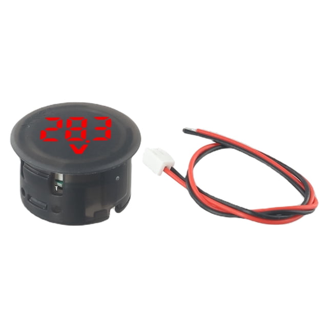 DC4-100V Round Car Voltmeter LED Digital Display Voltage Electricity Meter