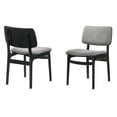 thumbnail image 2 of Lima Wood Dining Accent Chairs in Black Finish and Grey Fabric - Set of 2, 2 of 5