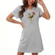 thumbnail image 1 of Camisón corto navideño para mujer, talla grande, cuello redondo, manga corta, estampado en el pecho, vestido de noche para mujer, 1 of 3