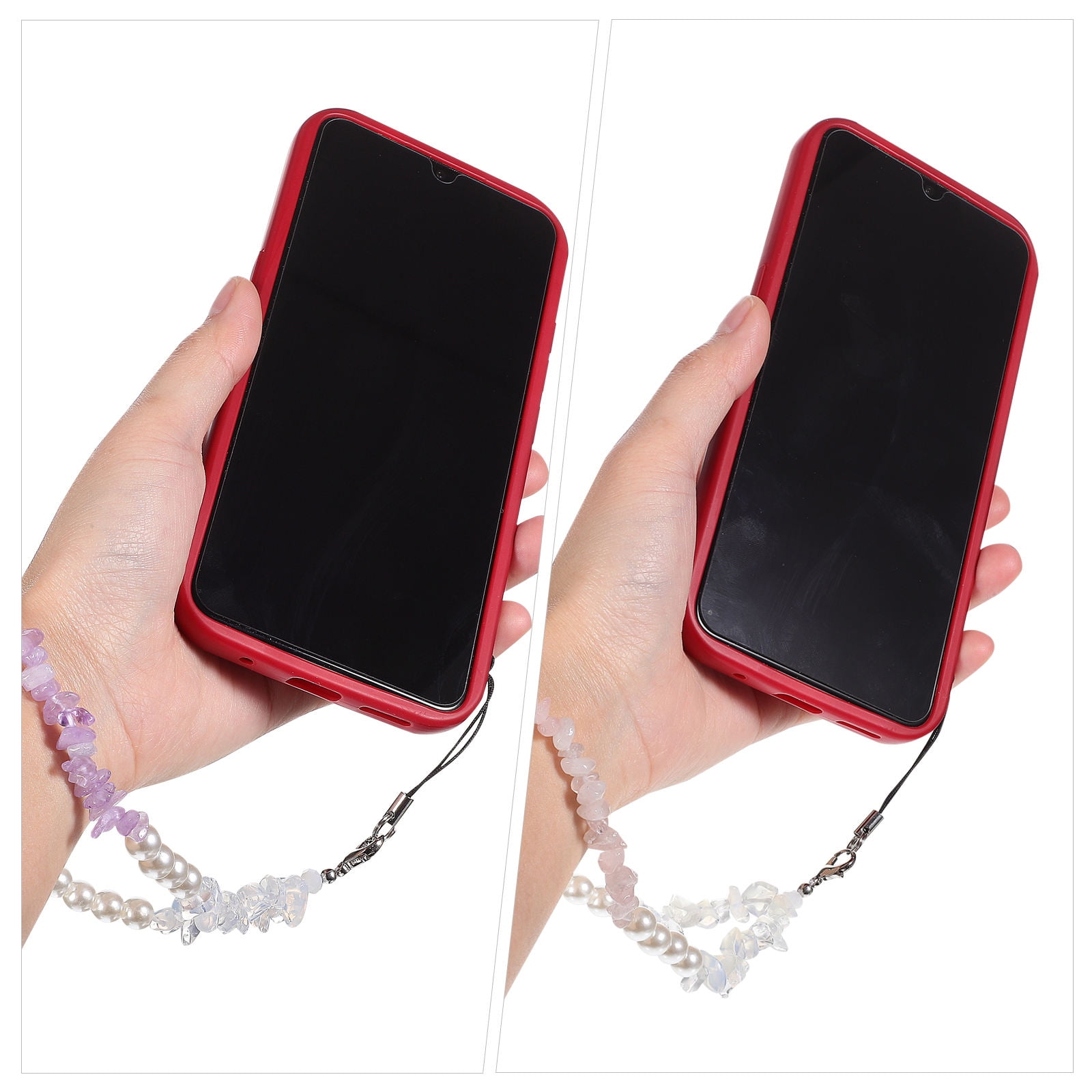 FRCOLOR 8 Pcs Charm Chains Crystal Stones Beads Lanyards Wrist Straps -Lost Strings Bracelets Accessories