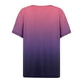 thumbnail image 4 of TOWED22 Hauts Grande Taille pour Femmes Mode Décontractée Couleur Unie Imprimé Col en V Manches Courtes Tunique Froncée Blouse Tee(Vin,m), 4 of 5