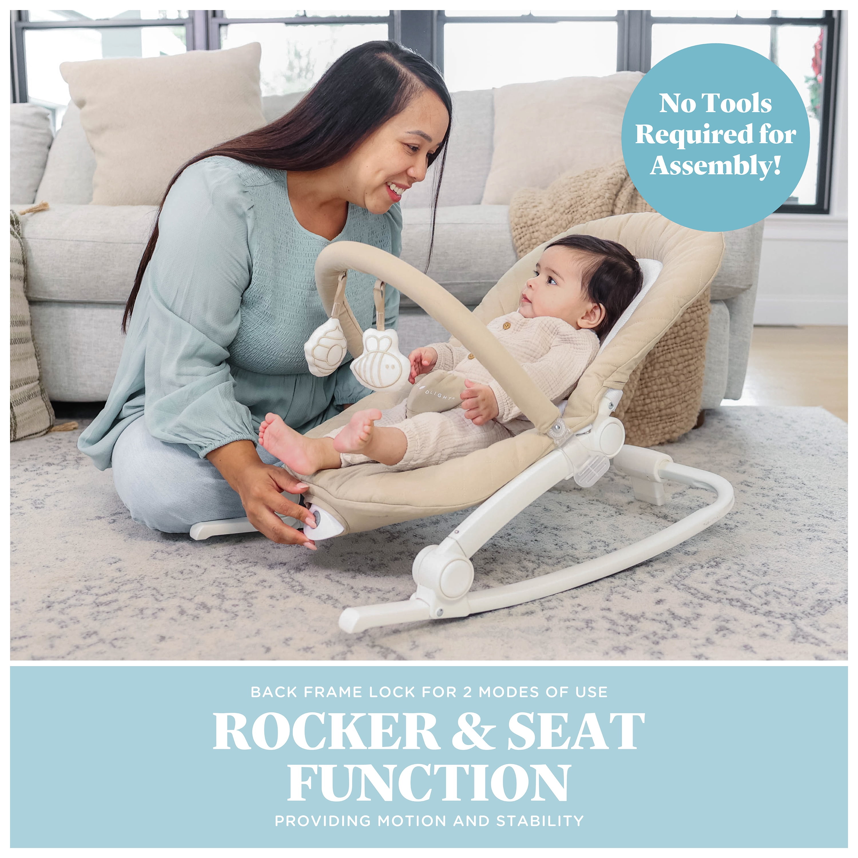 Baby Delight Aura Deluxe Portable Rocker, Organic Oat