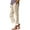 Beige, variant on Linen Pants for Women Spring Summer Lightweight Long Pants Vacation Beach Trousers Side-Buttoned Joggers XXL