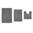 thumbnail image 3 of Home Weavers Fantasia Bath Rug 100% Cotton Non-Slip Bathroom Rug Set Machine Washable Bathroom Rug-17"x24", Bath Rug- 21"x34", U Shaped Contour- 20"x20", Gray Color 3 Piece Bath Rug set, 3 of 6