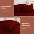 thumbnail image 6 of 1 Piece Luxury 5 Inch Two Layer Ruffle Comforter 550 GSM All Season (King/Cal King Size) Premium Super Soft - 800 TC, 100% Egyptian Cotton- Solid Burgundy Colour, 6 of 7