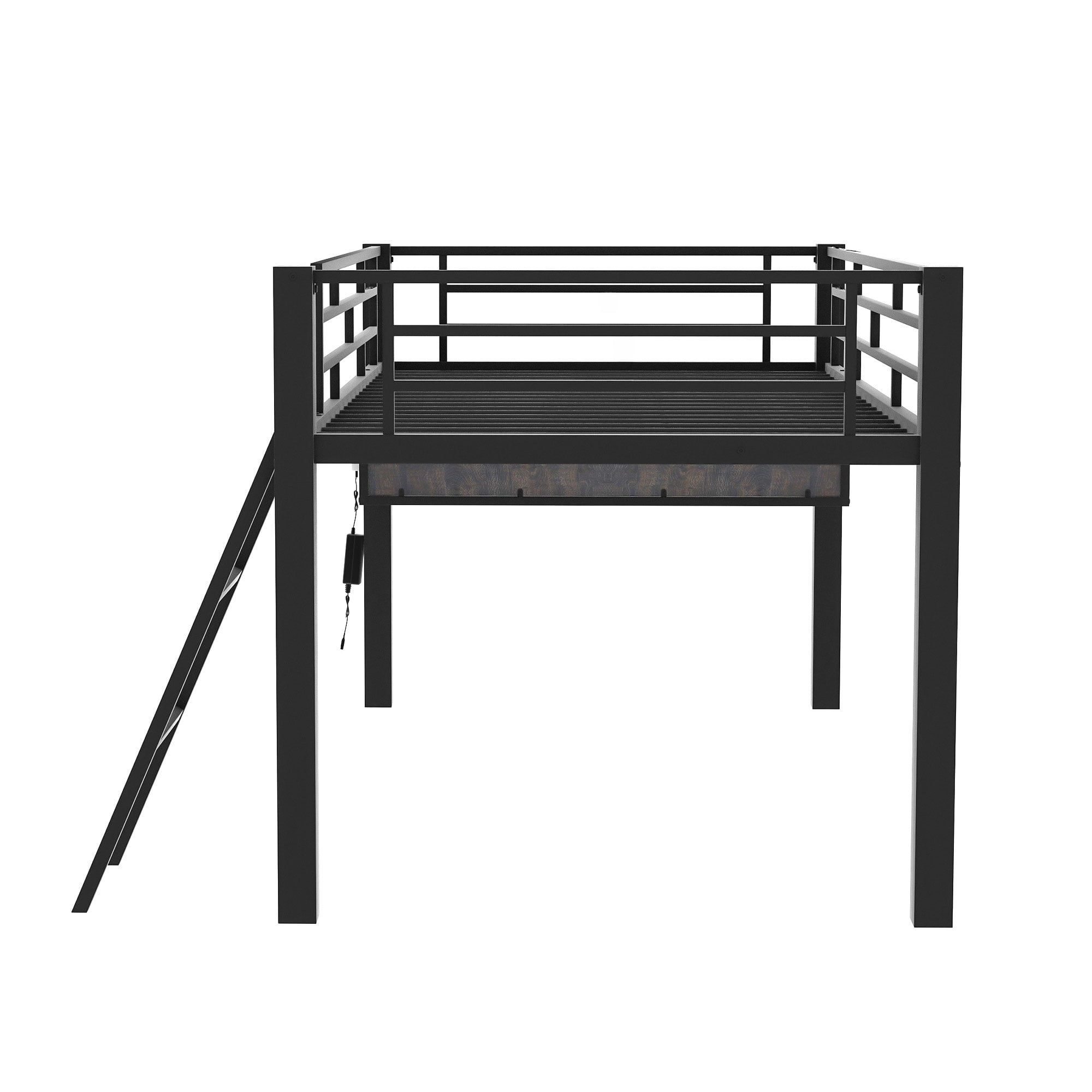EUROCO Metal Gaming Bed with Desk and LED Light, Twin Loft bed for Kids Teens Adults