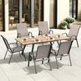 thumbnail image 2 of Dovov Outdoor Patio Dining Chairs Set of 6, Stackable Patio Chairs Textilene Outdoor High Back Armchairs, Brown, 2 of 11