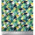 thumbnail image 1 of Soimoi Viscose Chiffon Fabric Check & Toucan Bird Printed Craft Fabric by The Yard 42 Inch Wide, 1 of 1