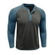 thumbnail image 2 of Blusas y camisas de manga larga con cuello redondo para hombre, estilo casual, a la moda, con botones, parches lisos, manga larga, manga raglán, blusa de poliéster para hombre., 2 of 4