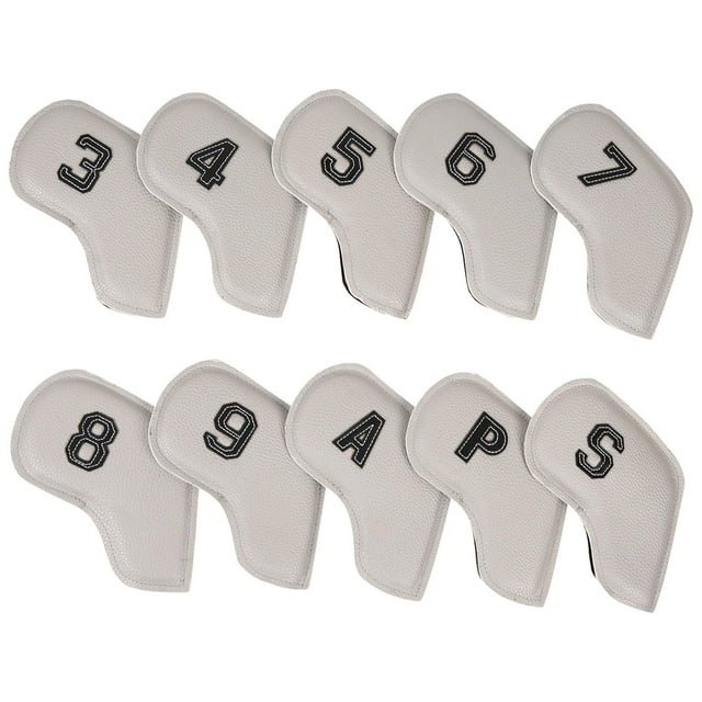 10 Uds. Cubiertas de cabeza de hierro para Golf cubiertas de cabeza de hierro para Golf 3,5,6,7,8,9,a,P,S funda protectora para tacos de Golf fundas