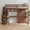 Brown, variant on VECELO Full Size Loft Wood Bed with Desk, Bookcases and Wardrobe with Doors, Built-in Staircase with Storage Shelves, Loft Bed with Safety Guardrails and Solid Slats,White