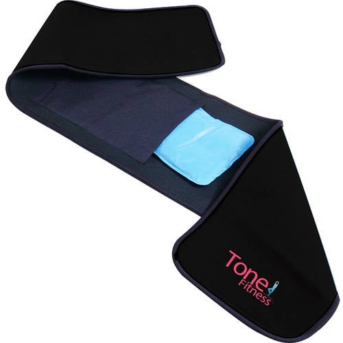 Tone Fitness Waist Slimmer Belt w/ Gel Pack, Black