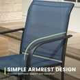 thumbnail image 4 of Vicllax Outdoor Dining Chair Patio Chairs Stacking Metal Modern for Deck Garden, Set of 4, Blue, 4 of 9