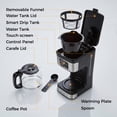 thumbnail image 4 of Kuhitley 12 Cup Drip Coffee Maker, 950W Automatic Coffee Machine with Programmable Timer, Strong Brew, 2-Hour Keep Warm & Auto Shut Off, 1.8L for Home Kitchen Daily Use,Black，CM-135ES2, 4 of 11