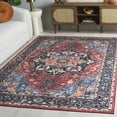 thumbnail image 3 of SAFAVIEH Orlando Bruce Medallion Machine Washable Area Rug, Rust/Blue, 4' x 6', 3 of 12