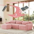 thumbnail image 4 of ZenNook 80" Sectional Couches for Living Room, Comfy Boneless Couch, 2 Seater Cloud Sofa, Compressed Loveseat with Ottoman, Modern Love Seat in a Box, Fluffy Plush Floor Couch, No Assembly (Pink), 4 of 11