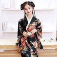 thumbnail image 6 of XQYLOS Girls Kimono Robe Long Sleeve Japanese Cultural Dress Traditional Festival Outfit Spring Autumn Ceremonial Wear Dress 3-6Y, 6 of 7