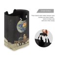 thumbnail image 3 of Yayeee Freestanding Laundry Hamper with Handle Collapsible Large Storage Basket for Clothes, Sitting on The Moon, 3 of 7