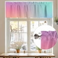thumbnail image 7 of Pink Purple Valances for Windows, 54 x 18in, Blue Teal Gradient Rod Pocket Kitchen Valance Curtain Light Filtering Window Treatments for Living Room Bedroom, 1 Panel, 7 of 7