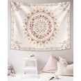 thumbnail image 2 of Mandala Tapestry Wall Hanging Flower Psychedelic Tapestry Wall Hanging Decor for Living Room Bedroom Bohemian Plant Print (Off-white, 51" x 60"), 2 of 6