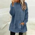 thumbnail image 3 of WMTBSRSW Womens Crewneck Sherpa Sweatshirts Oversized Sweatshirts Long Sleeve Fuzzy Fleece Pullover Casual Loose Fluffy Blouse Tops Navy Large, 3 of 6