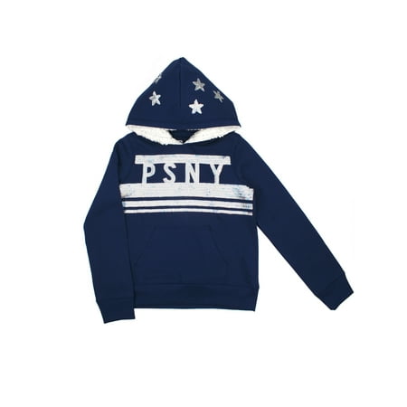 Psny Hologram Sequin Sherpa Lined Hoodie (Little Girls & Big Girls)