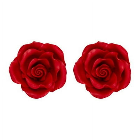Red 2" Roses Edible SugarSoft Cake/Cupcake Decorations 6 ct