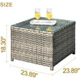 thumbnail image 7 of Ovios Outdoor Coffee Table Wicker Patio Furniture Set Rattan Side Tea Tables with Glass Top for Backyard, 7 of 7