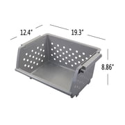 Buyitt Plastic Stackable Storage Baskets Ser of 3